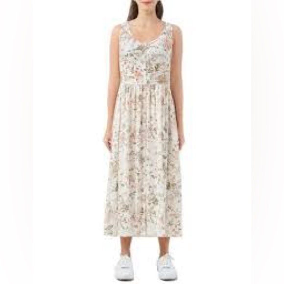 Frye Ladies Button Front Midi Dress Folk Garden Print NWT - Picture 9 of 9